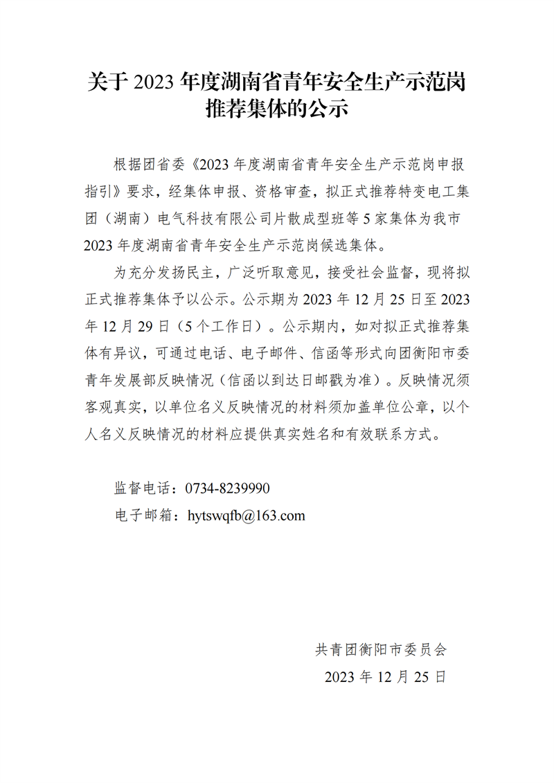 衡阳市第2023年度湖南省青年安全示范岗拟推荐集体公示_00.png