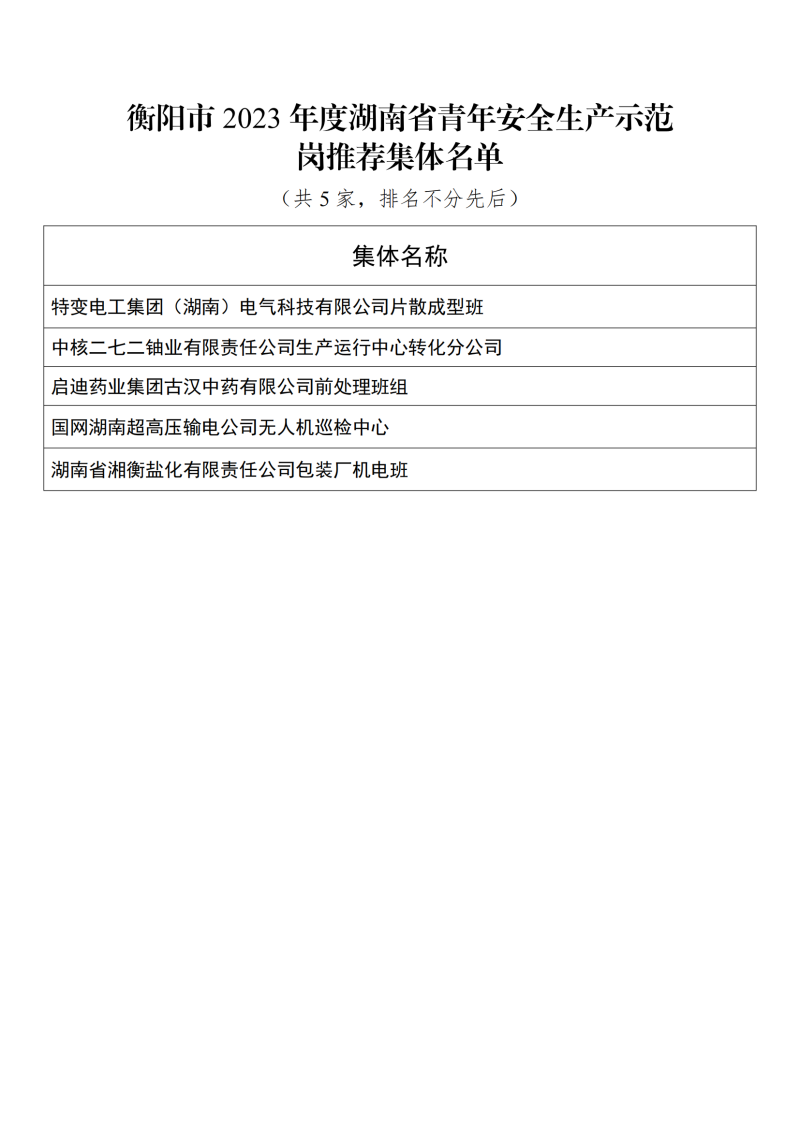 衡阳市第2023年度湖南省青年安全示范岗拟推荐集体公示(1)_01_副本.png